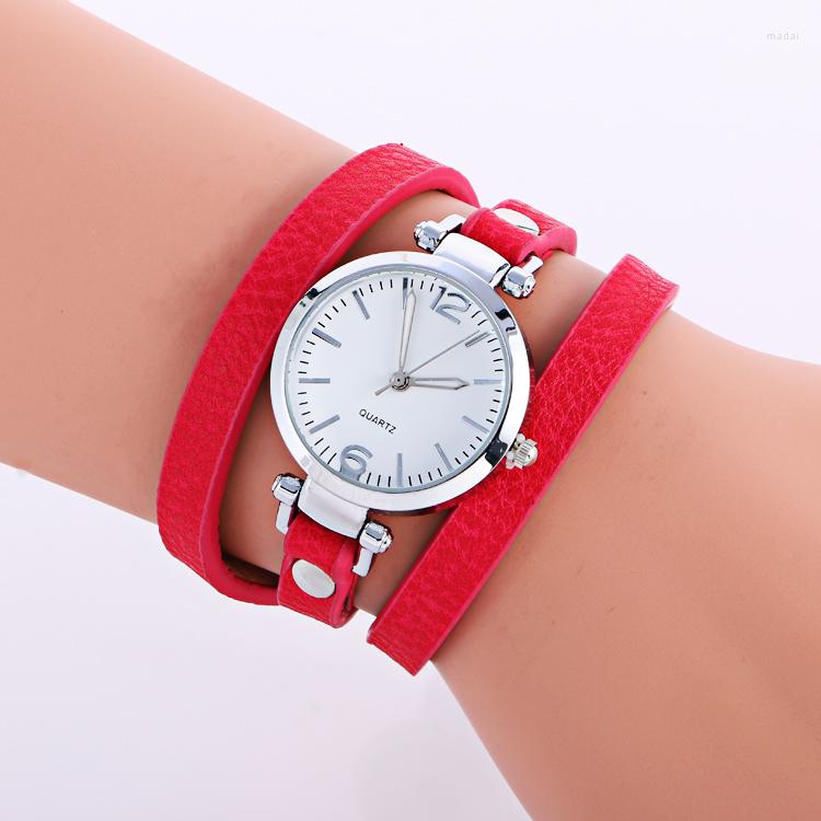 Wristwatches 100pcs/lot Fashion Silver Case Wrap Around Leather Watch Solid Color Strap Quartz Elegance Wristwatch For Women Wholesale, Brown
Wristwatches 100pcs/lot Fashion Silver Case Wrap Around Leather Watch Solid Color Strap Quartz Elegance Wristwatch For Women Wholesale, Brown