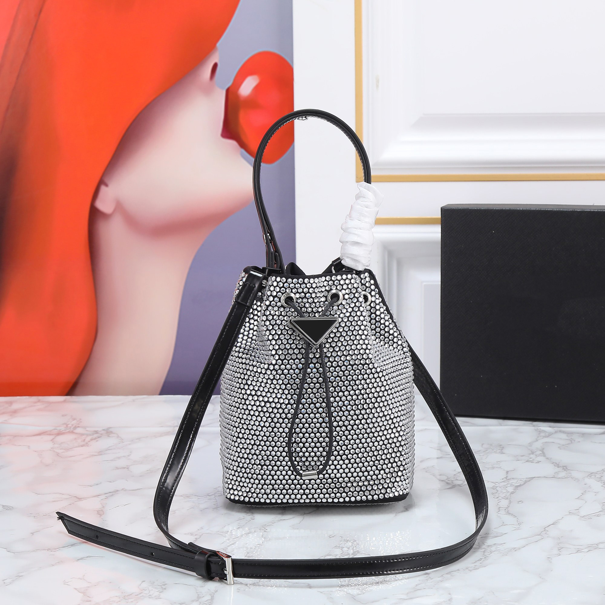 Women Satin Mini-bag With crystal bucket bag diamond shoulder crossbody bag women's messenger bag Tote bags, Black
Women Satin Mini-bag With crystal bucket bag diamond shoulder crossbody bag women's messenger bag Tote bags, Black