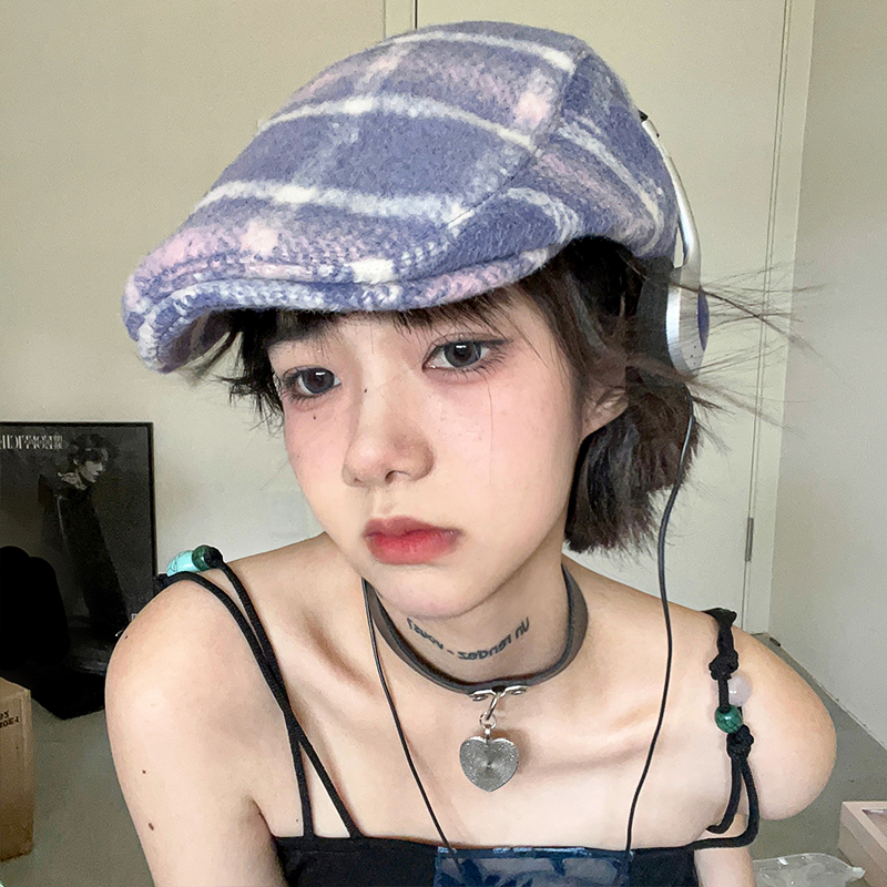 Cream Taro Purple Beret Japanese Niche Retro Newsboy Hat Men Plaid Hot Girl Woolen Forward Cap Autumn and Winter Women's Hats
Cream Taro Purple Beret Japanese Niche Retro Newsboy Hat Men Plaid Hot Girl Woolen Forward Cap Autumn and Winter Women's Hats