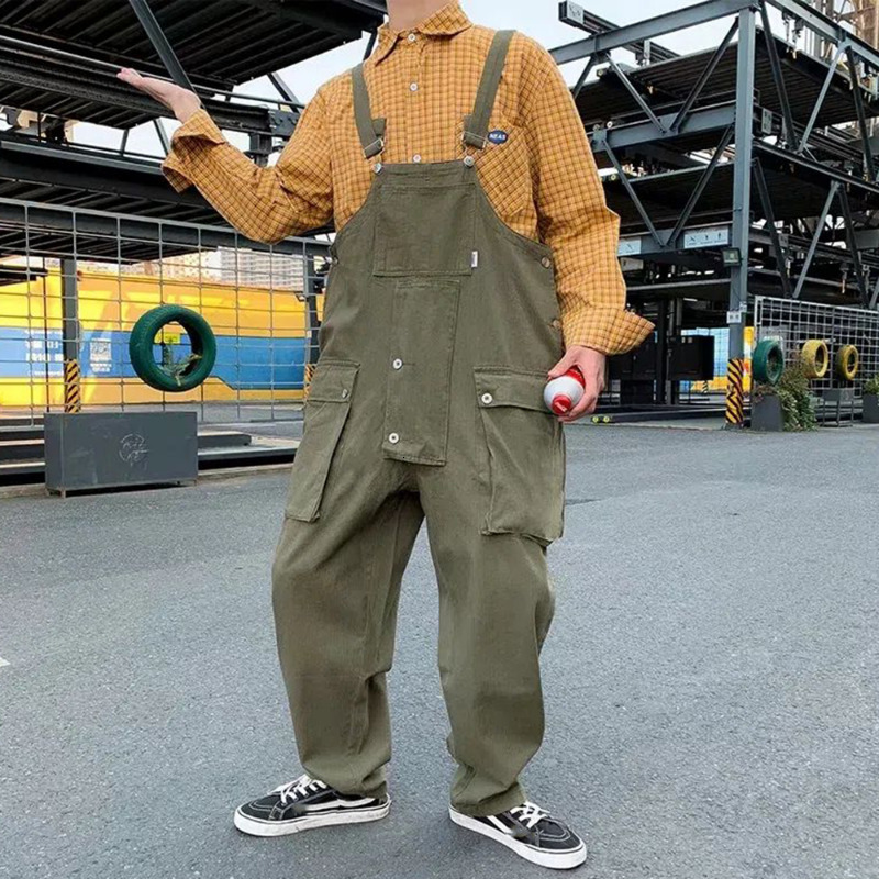 Men's Jeans Men Denim Overalls Loose Baggy Street Hip Hop Japanese Style MultiPocket Streetwear Work Trousers Cargo Jumpsuit 230628