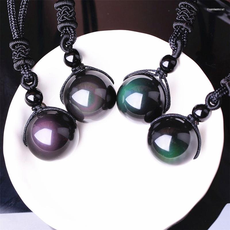 Pendant Necklaces 1pc Black Obsidian Rainbow Eye Beads Ball Natural Stone Necklace Transfer Lucky Love Crystal Jewelry Rope For Women Men
Pendant Necklaces 1pc Black Obsidian Rainbow Eye Beads Ball Natural Stone Necklace Transfer Lucky Love Crystal Jewelry Rope For Women Men