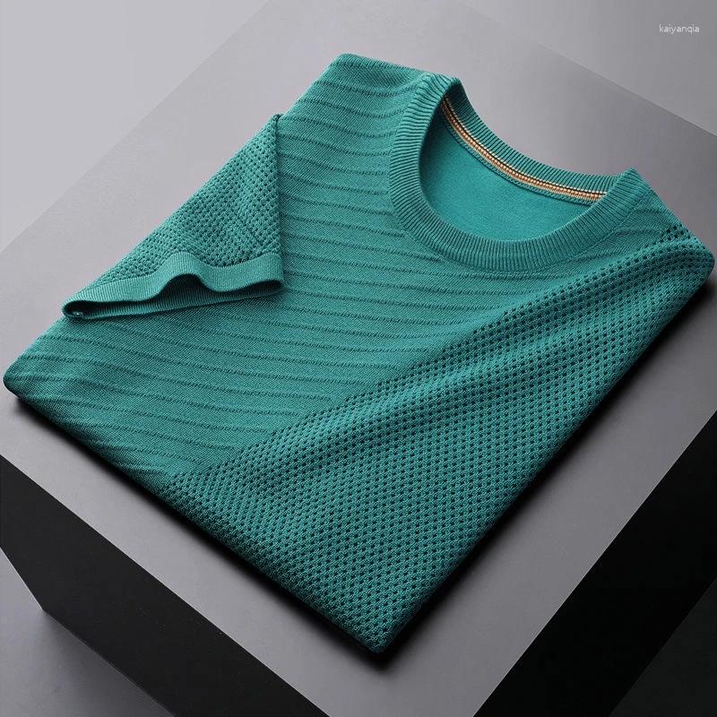 Men's T Shirts Light Luxury High Quality Round Neck Knitted Short Sleeve Men 2023 Summer Fashion Jacquard Hollow-Out Breathable T-shirt, Black
Men's T Shirts Light Luxury High Quality Round Neck Knitted Short Sleeve Men 2023 Summer Fashion Jacquard Hollow-Out Breathable T-shirt, Black