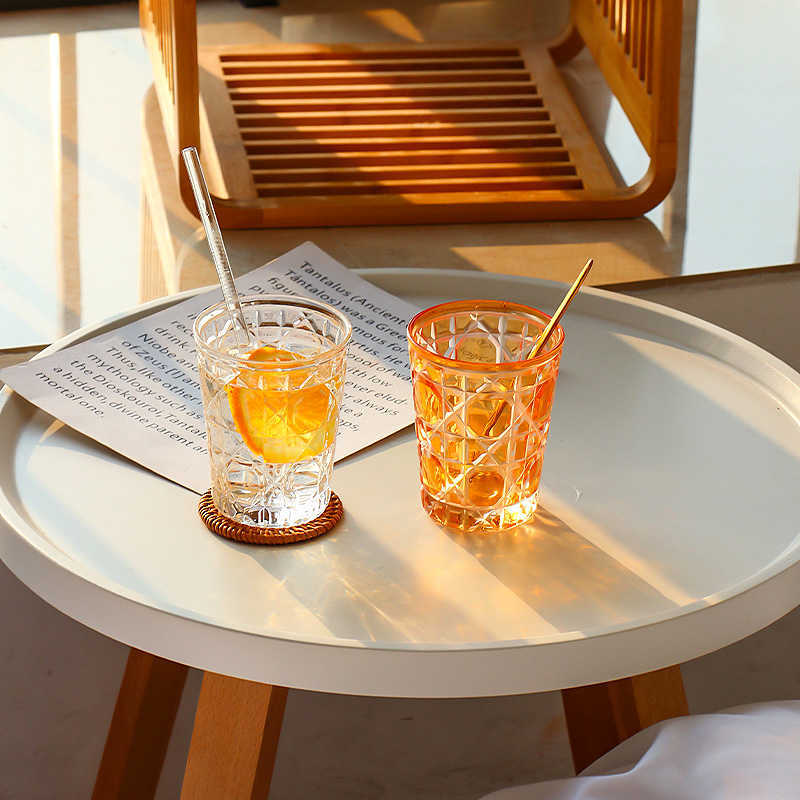 Drinking Cup Water Glass Whiskey Glass Party Cup Coffer Cup Utensils Carved Birthday Gift Nordic Style Round 320ML L230620