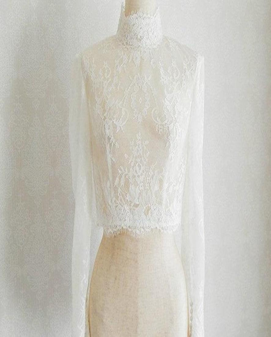 Wraps Jackets Modest Long Sleeve Wedding Jacket High Neck Bolero Shawl White Ivory Lace Bride Coat Custom Size Accessories5882985
Wraps Jackets Modest Long Sleeve Wedding Jacket High Neck Bolero Shawl White Ivory Lace Bride Coat Custom Size Accessories5882985