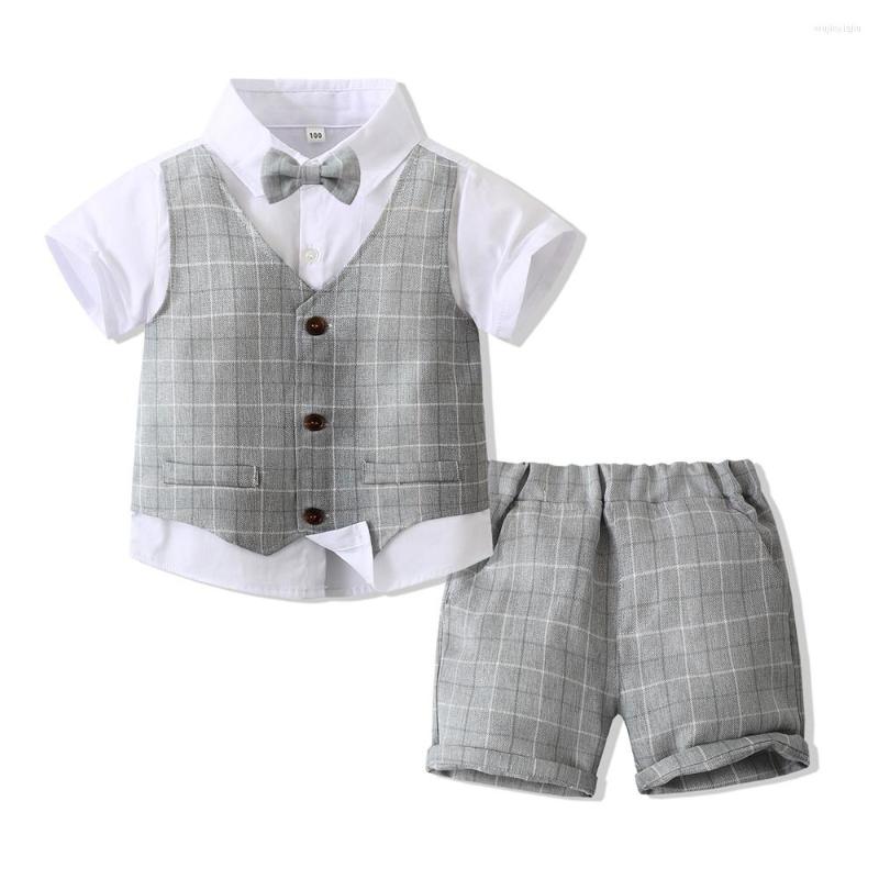 Clothing Sets 1-5T Summer Toddler Boys Gentleman Suit Infant Kids Short Sleeve Plaid Shirt Shorts Casual Baby Boy Clothes Outfits, Gray
Clothing Sets 1-5T Summer Toddler Boys Gentleman Suit Infant Kids Short Sleeve Plaid Shirt Shorts Casual Baby Boy Clothes Outfits, Gray