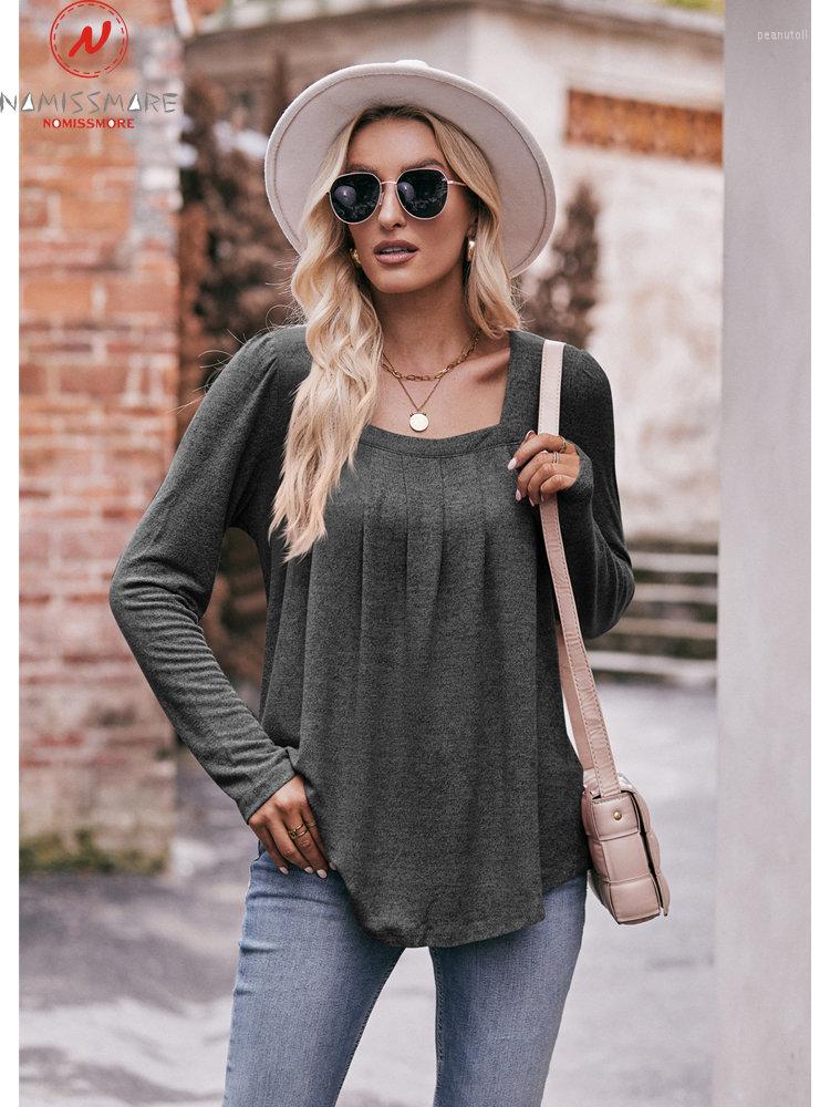 Women's T Shirts Fashion Women Solid Color T-Shirts Shrinkage Design Square Collar Long Sleeve Spring Autumn Casual Loose Pullovers Top, Dark grey
Women's T Shirts Fashion Women Solid Color T-Shirts Shrinkage Design Square Collar Long Sleeve Spring Autumn Casual Loose Pullovers Top, Dark grey