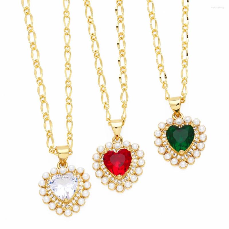 Pendant Necklaces Small Red Crystal Heart Necklace For Women White Pearl Gold Plated Short CZ Jewelry Gifts Nkey72
Pendant Necklaces Small Red Crystal Heart Necklace For Women White Pearl Gold Plated Short CZ Jewelry Gifts Nkey72
