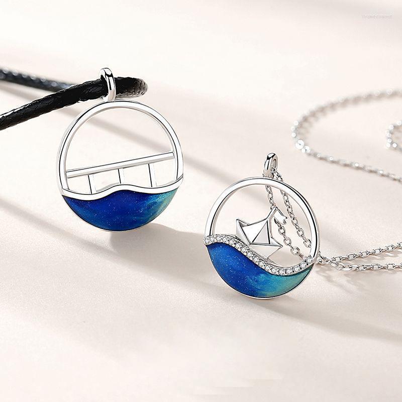 Chains Luxury Women Silver Plated Sailing Blue Wave Lover Necklace Creative Romantic Engagement Party Jewelry Valentine's Day Gift
Chains Luxury Women Silver Plated Sailing Blue Wave Lover Necklace Creative Romantic Engagement Party Jewelry Valentine's Day Gift