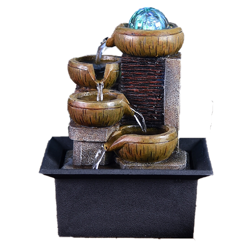 Gifts Desktop Water Fountain Portable Tabletop Waterfall Kit Soothing Relaxation Zen Meditation Lucky Fengshui Home Decorations T22659945