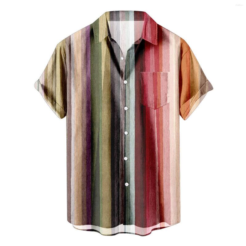 Men' Casual Shirts Vintage Stripe Print Shirt Fashion Colorful For Men Lapel Collar Short Sleeve Camisas Blusas Beach Beachwear Tops, Green
Men' Casual Shirts Vintage Stripe Print Shirt Fashion Colorful For Men Lapel Collar Short Sleeve Camisas Blusas Beach Beachwear Tops, Green