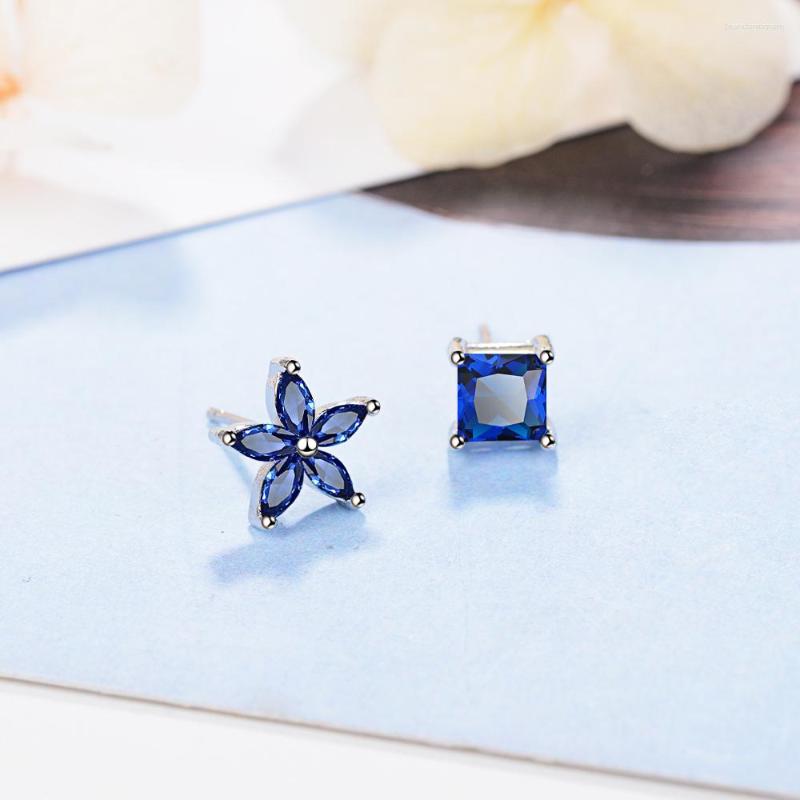 Stud Earrings Blue Cubic Zirconia For Women High Quality Flowers Asymmetrical Ear Studs Korean Fashion Jewelry Gifts Girls
Stud Earrings Blue Cubic Zirconia For Women High Quality Flowers Asymmetrical Ear Studs Korean Fashion Jewelry Gifts Girls