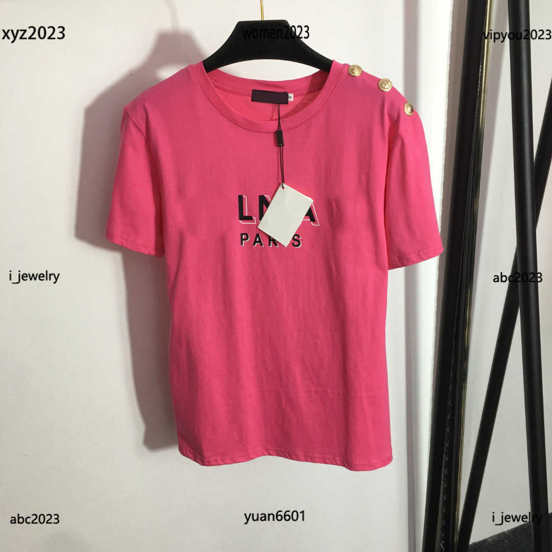 women designer T-Shirt summer Golden shoulder buckle girl Tees Size -L pure cotton short sleeve tops June25, #1 
women designer T-Shirt summer Golden shoulder buckle girl Tees Size -L pure cotton short sleeve tops June25, #1