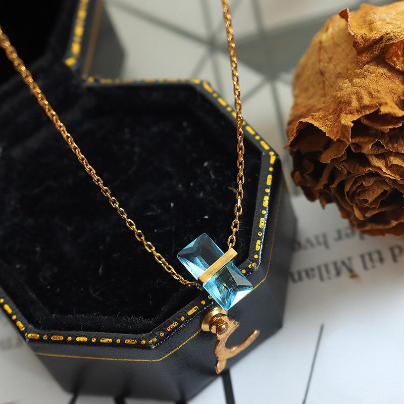 Pendant Necklaces Personalised Geometric Designer Colorful Zircon Gold Necklace For Women Stainless Steels Jewelry Gift Summer Accessories
Pendant Necklaces Personalised Geometric Designer Colorful Zircon Gold Necklace For Women Stainless Steels Jewelry Gift Summer Accessories