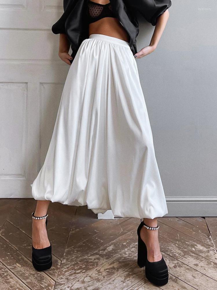 Skirts High Waist Long Skirt Simple A-line Fashion Elegant For Women Solid Casual Loose White Flower Bud 2023 Summer, Black
Skirts High Waist Long Skirt Simple A-line Fashion Elegant For Women Solid Casual Loose White Flower Bud 2023 Summer, Black