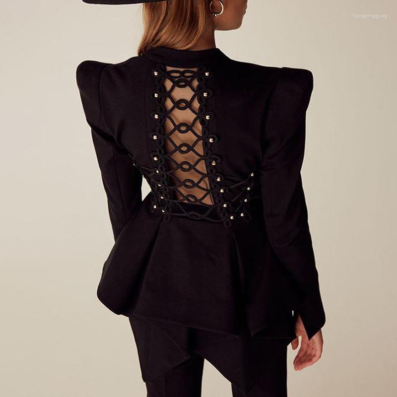 Women' Jackets High Quality Sexy Black V-Neck Backless Long Sleeves Hollow Out Slim Fashion Jacket
Women' Jackets High Quality Sexy Black V-Neck Backless Long Sleeves Hollow Out Slim Fashion Jacket