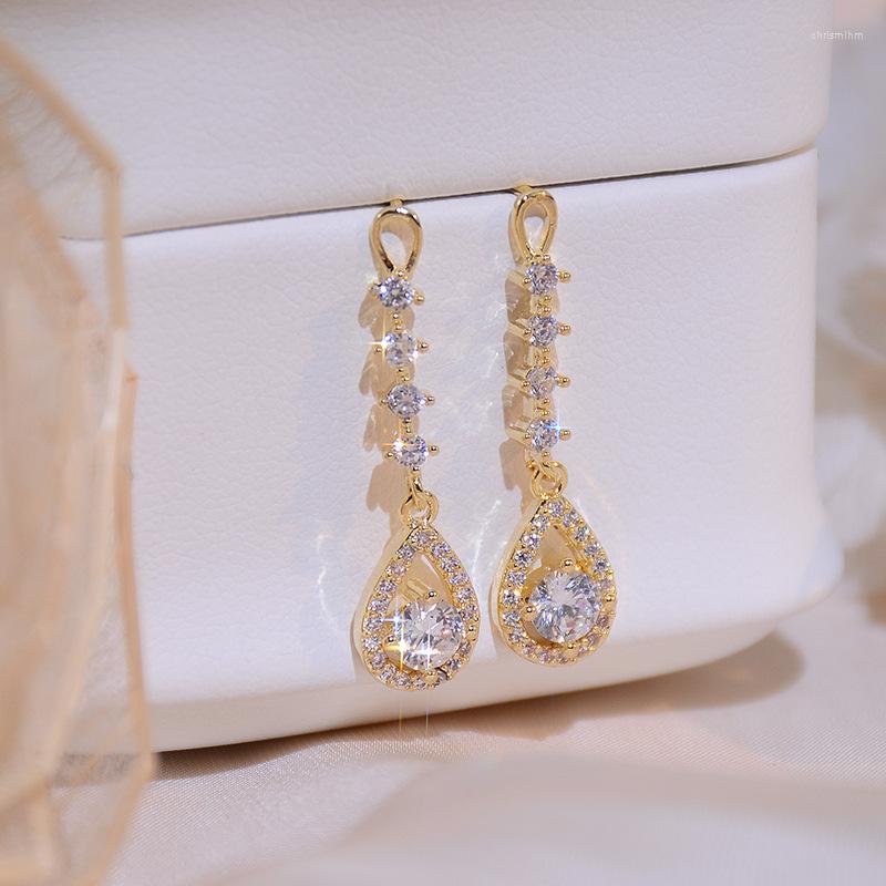 Dangle Earrings High Quality Delicate Micro Inlaid Cubic Zircon Water Drop For Women Temperament Wedding Engagement Jewelry Gift
Dangle Earrings High Quality Delicate Micro Inlaid Cubic Zircon Water Drop For Women Temperament Wedding Engagement Jewelry Gift