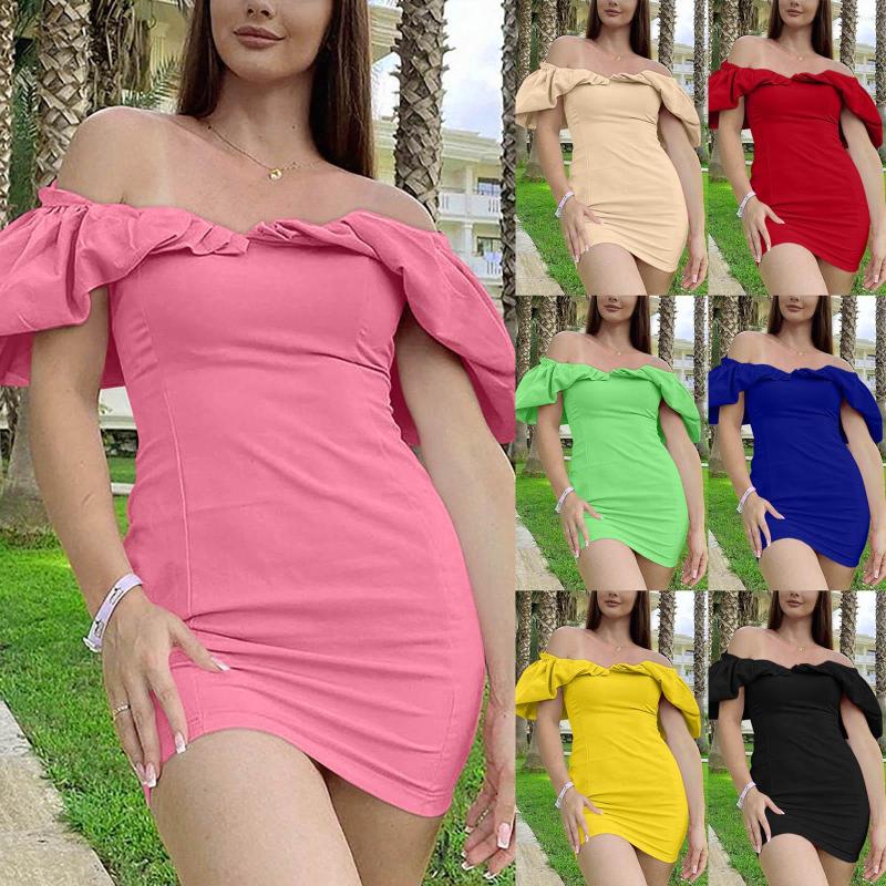 Casual Dresses Women Fashionable Slim Solid Color Bag Buttock Shoulder Off Suit For Summer Women'S 2023 Vestidos, Pink
Casual Dresses Women Fashionable Slim Solid Color Bag Buttock Shoulder Off Suit For Summer Women'S 2023 Vestidos, Pink