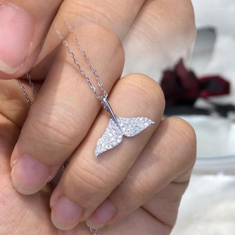 Chains Silver 925 Inlaid Zircon Light Luxury Fish Tail Necklaces Pendant Creative Sweet Fashion Clavicle Chain Jewelry Gift
Chains Silver 925 Inlaid Zircon Light Luxury Fish Tail Necklaces Pendant Creative Sweet Fashion Clavicle Chain Jewelry Gift