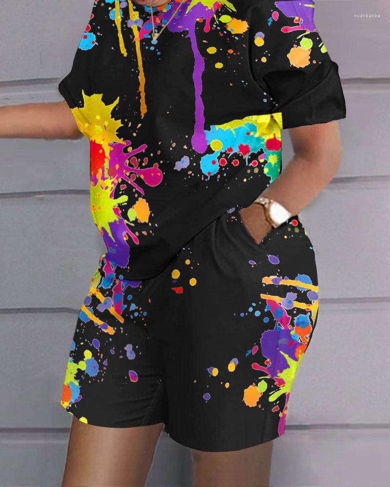 Women's Tracksuits Casual Loose For Women's Short Sleeve Suit Summer Fashion Print Elastic Waist Shorts Woman 2 Piece Set 2023 Conjuntos, Black white gradient
Women's Tracksuits Casual Loose For Women's Short Sleeve Suit Summer Fashion Print Elastic Waist Shorts Woman 2 Piece Set 2023 Conjuntos, Black white gradient