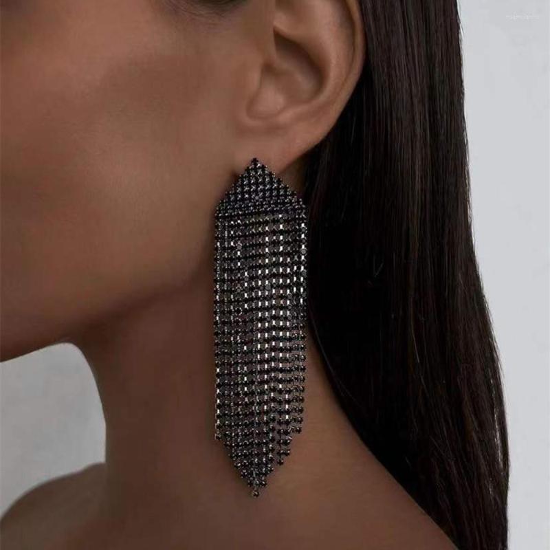 Dangle Earrings Shiny Black Rhinestone Chain Long Tassel Triangle Drop Jewelry For Women Crystal Multi-layer Geometric
Dangle Earrings Shiny Black Rhinestone Chain Long Tassel Triangle Drop Jewelry For Women Crystal Multi-layer Geometric