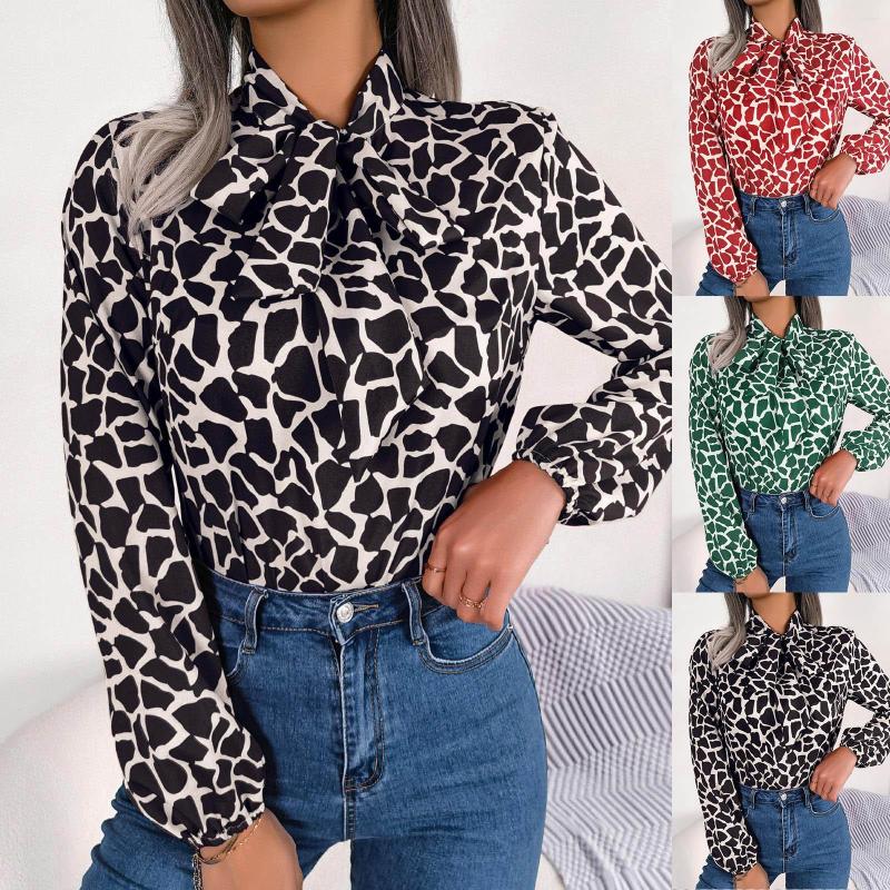 Women' Blouses Women' Casual Color Contrast Lace Up Long Sleeve Chiffon Shirt Leopard Printed Top Soft Spring Summer For Women Camisas, Black
Women' Blouses Women' Casual Color Contrast Lace Up Long Sleeve Chiffon Shirt Leopard Printed Top Soft Spring Summer For Women Camisas, Black