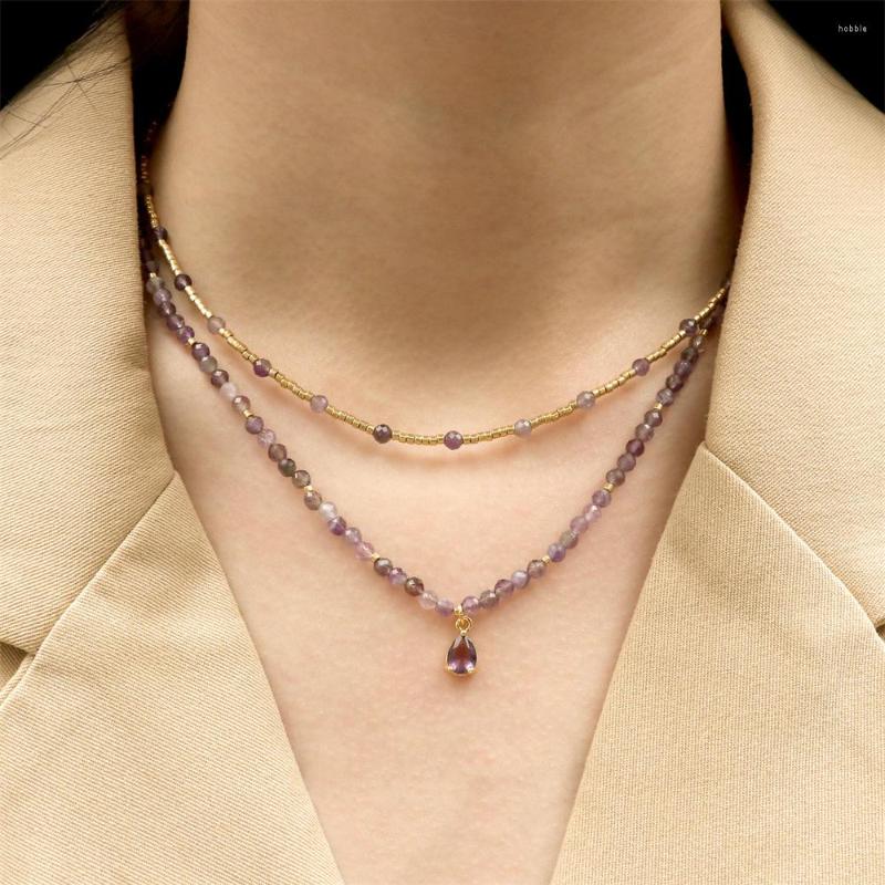 Pendant Necklaces Double Layer Natural Faceted Stone Necklace Gold Color Temperament Personality Water Drop Two-piece Jewelry Accessories
Pendant Necklaces Double Layer Natural Faceted Stone Necklace Gold Color Temperament Personality Water Drop Two-piece Jewelry Accessories