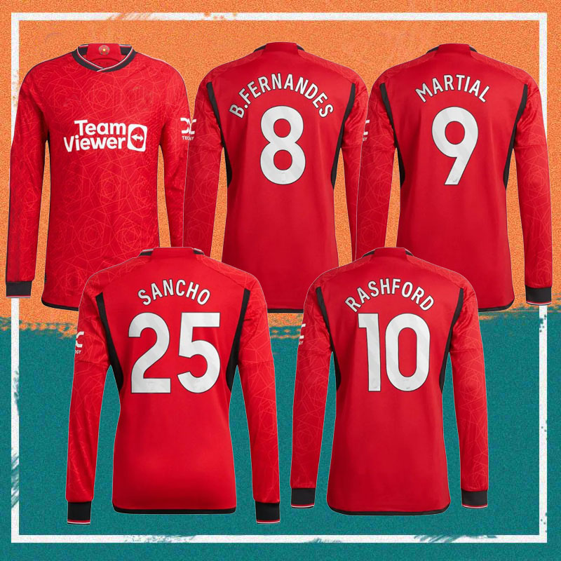 23/24 MANS UTD Long Sleeve United B.FERNANDES soccer jerseys 2023 Manchesters RASHFORD CASEMIRO Shirt MARTIAL R.VARANE MARTINEZ ANTONY SHAW Football Uniform, Home
23/24 MANS UTD Long Sleeve United B.FERNANDES soccer jerseys 2023 Manchesters RASHFORD CASEMIRO Shirt MARTIAL R.VARANE MARTINEZ ANTONY SHAW Football Uniform, Home