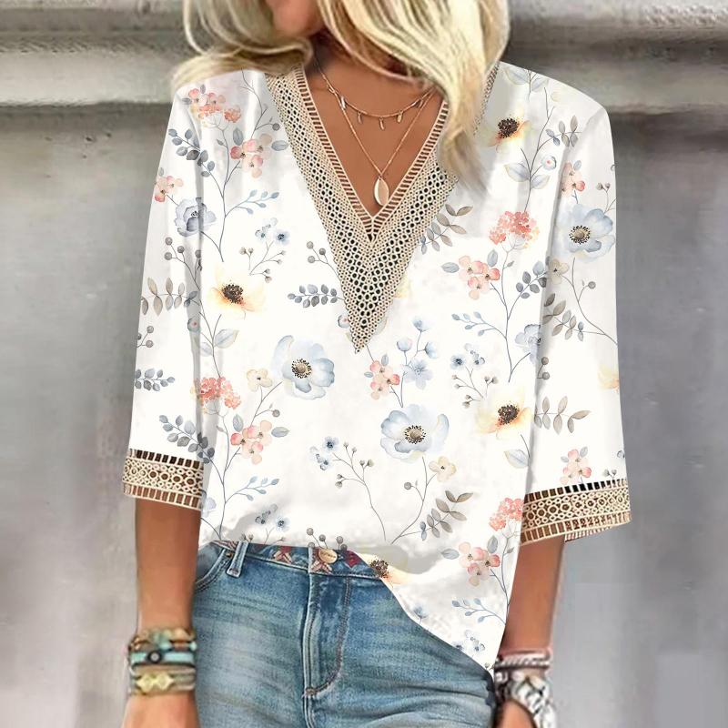 Women' T Shirts Dressy For Women Business Casual Tops Women' Printed Fashion V Neck Lace Three Quarter Sleeve J, Blue
Women' T Shirts Dressy For Women Business Casual Tops Women' Printed Fashion V Neck Lace Three Quarter Sleeve J, Blue
