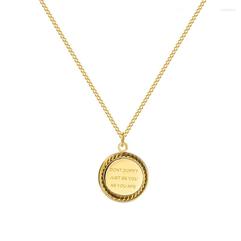Pendant Necklaces 2023 Gold Plated European And American Trendy Stainless Steel Necklace For Women Round Letter Cadena Acero Inoxidable
Pendant Necklaces 2023 Gold Plated European And American Trendy Stainless Steel Necklace For Women Round Letter Cadena Acero Inoxidable