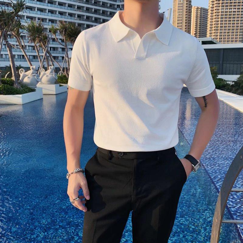Men's Polos Fashion Korean Men Polo Shirt Luxury V-neck Knitted Short Sleeve Tees Tops 2023 Summer Harajuku Ice Silk T-shirts
Men's Polos Fashion Korean Men Polo Shirt Luxury V-neck Knitted Short Sleeve Tees Tops 2023 Summer Harajuku Ice Silk T-shirts