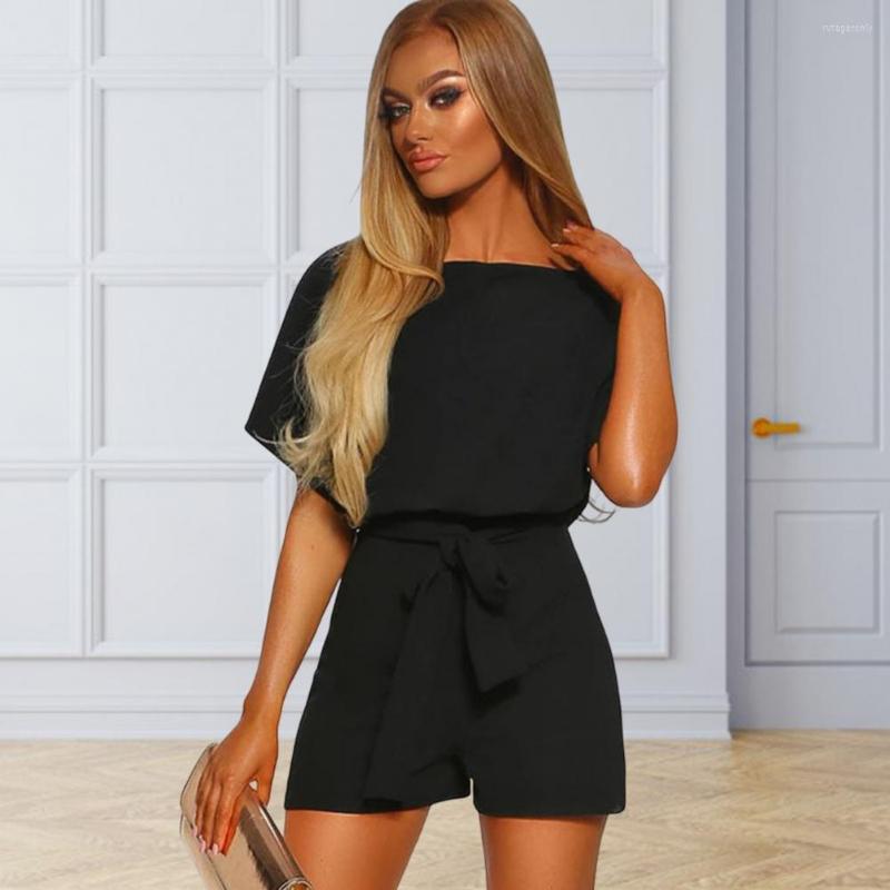 Women' Tracksuits Women Summer Romper Solid Color Round Neck Short Sleeves With Belt Tight Waist Dress-up Loose Breathable Lady Cloth, Black
Women' Tracksuits Women Summer Romper Solid Color Round Neck Short Sleeves With Belt Tight Waist Dress-up Loose Breathable Lady Cloth, Black
