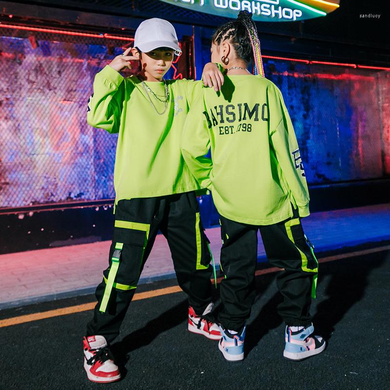 Stage Wear Hip Hop Clothing For Boys Girls Green Sweater Black Cargo Pants Kids Sport Street Dance Costume Concert Show Rave Clothes BL7473
Stage Wear Hip Hop Clothing For Boys Girls Green Sweater Black Cargo Pants Kids Sport Street Dance Costume Concert Show Rave Clothes BL7473