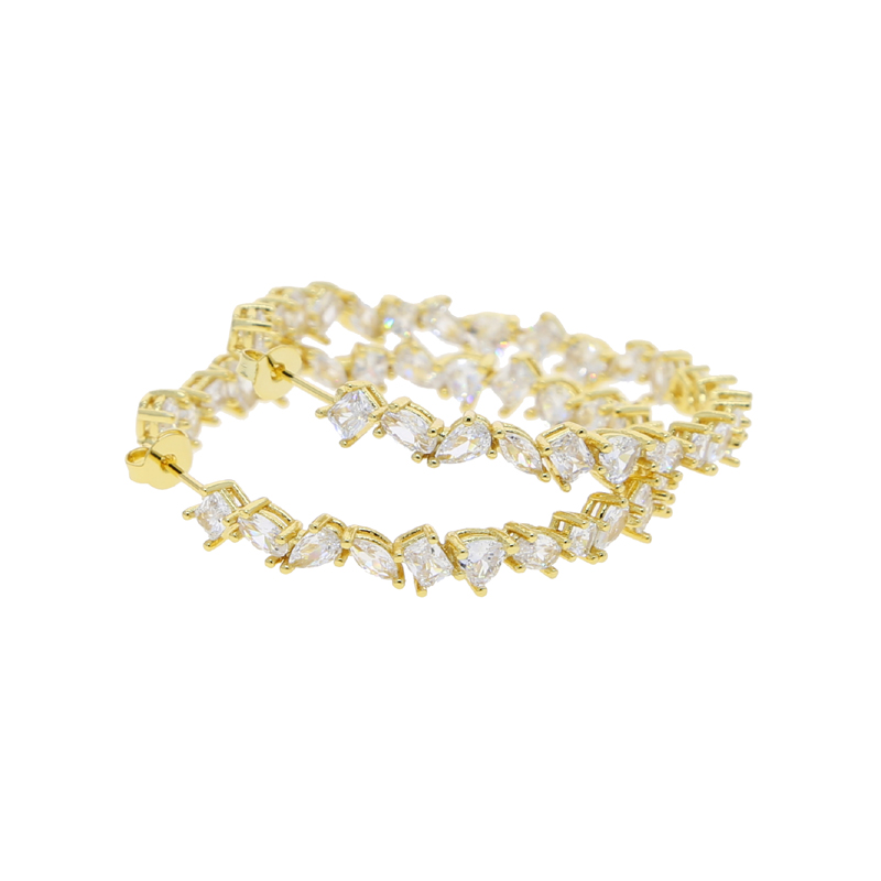 New Arrive Daily Life Circle Earring Full Pave Cubic Zircon CZ Fashion Hip Hop Women Lady Jewelry