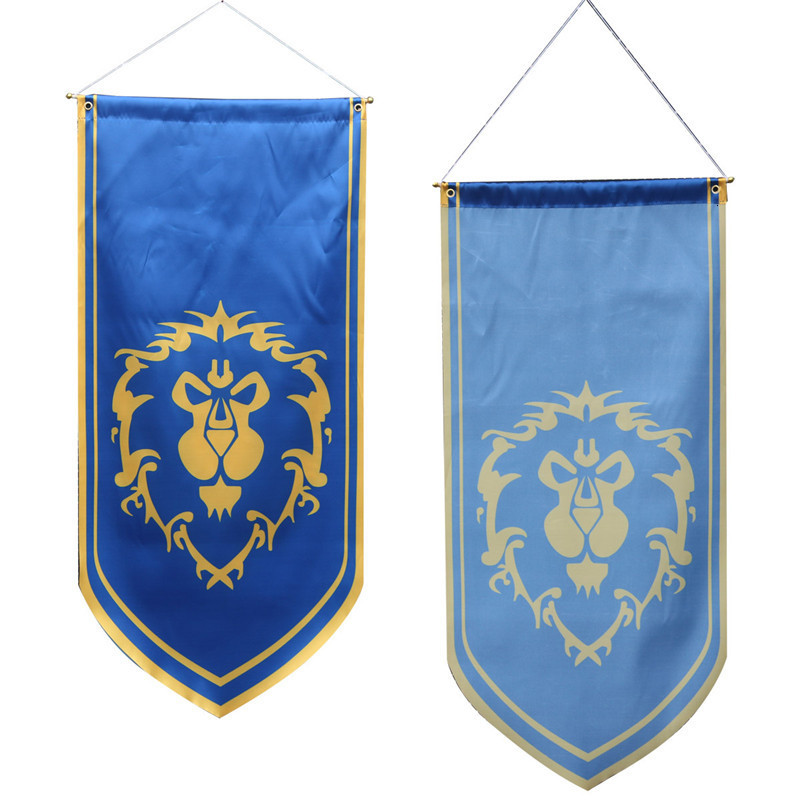 Banner Flags 57x130cm Game WOW Version Alliance Flag For The Horde Flag Banner Lion World of War craf Movie Horde Wall Hanging Banner 230627