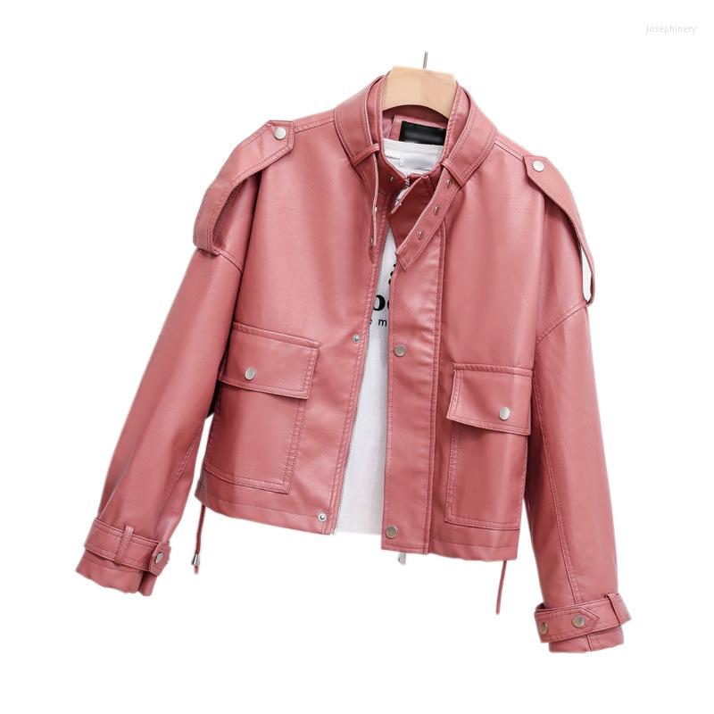 Women' Leather Lace-up Drawstring Women' Jacket Coat Loose Spring And Autumn Tide, Black
Women' Leather Lace-up Drawstring Women' Jacket Coat Loose Spring And Autumn Tide, Black