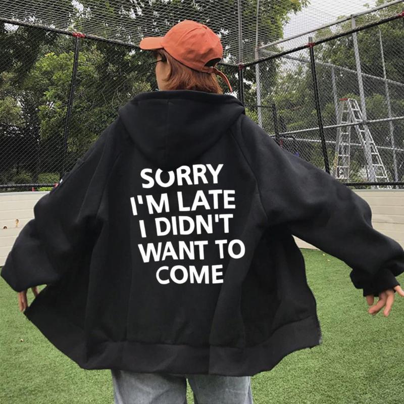 Men's Hoodies Harajuku Autumn Zipper Men Women Slogan Sorry I'm Late I Didn't Want To Come Print Oversized Unisex Jacket Coat, Black
Men's Hoodies Harajuku Autumn Zipper Men Women Slogan Sorry I'm Late I Didn't Want To Come Print Oversized Unisex Jacket Coat, Black