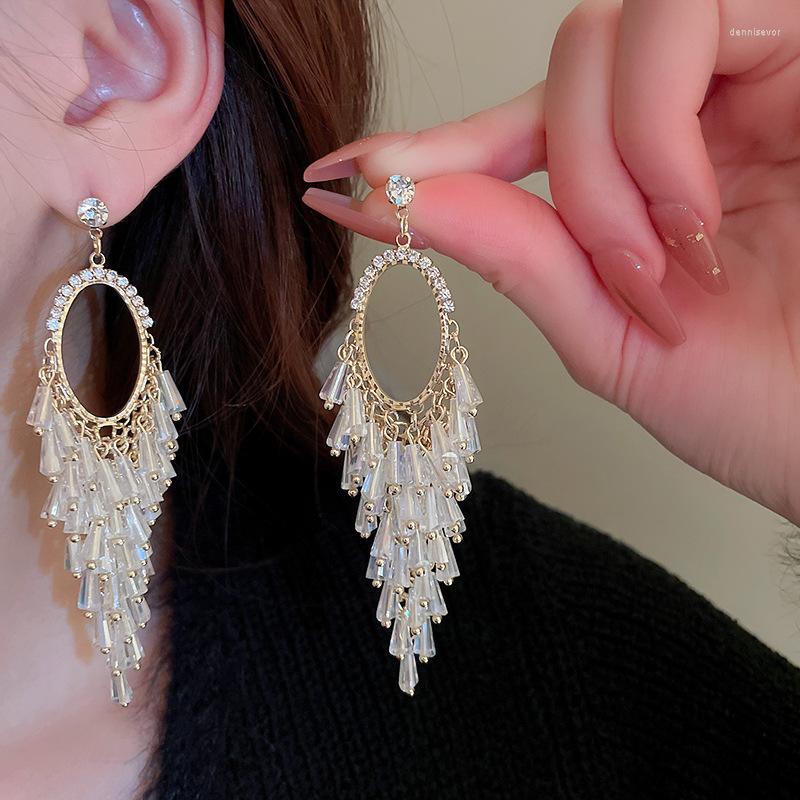 Dangle Earrings Cool Sweet Cute Ornate Long Tassel Shiny Zircon Crystal Luxury Stud Drop Basic Disco Fashion Accessories Girl Women
Dangle Earrings Cool Sweet Cute Ornate Long Tassel Shiny Zircon Crystal Luxury Stud Drop Basic Disco Fashion Accessories Girl Women
