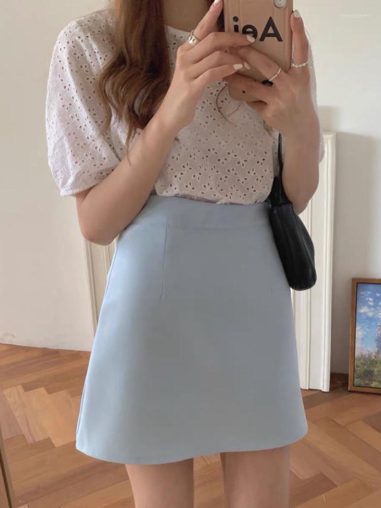 Skirts HOUZHOU Korean Style Blue Skirt Women Cute Sweet Basic Solid High Waist A-line Mini Pants School Girl Summer Wear To Work, White
Skirts HOUZHOU Korean Style Blue Skirt Women Cute Sweet Basic Solid High Waist A-line Mini Pants School Girl Summer Wear To Work, White