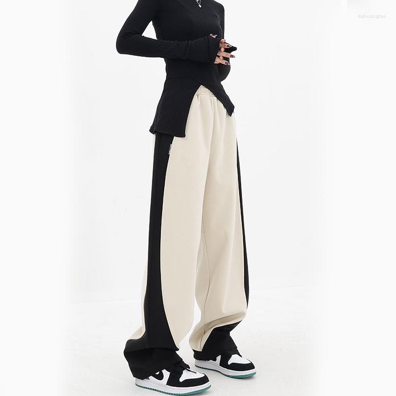 Women' Pants High Waist Patchwork Women Wide Leg Summer Thin Section Loose Streetwear Casual Sweatpants Fashion All Match Trousers, Black
Women' Pants High Waist Patchwork Women Wide Leg Summer Thin Section Loose Streetwear Casual Sweatpants Fashion All Match Trousers, Black