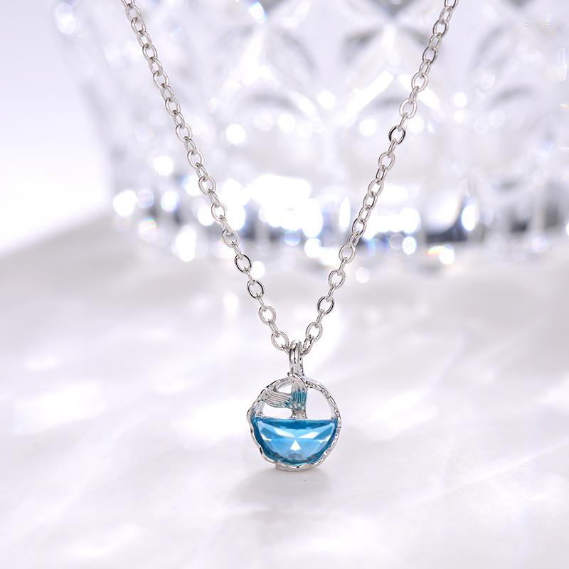 Pendant Necklaces 2023 Silver Plated Mermaid Tears Foam Necklace For Women Simple Tail Blue Crystal Clavicle Chain Jewelry Accessory
Pendant Necklaces 2023 Silver Plated Mermaid Tears Foam Necklace For Women Simple Tail Blue Crystal Clavicle Chain Jewelry Accessory