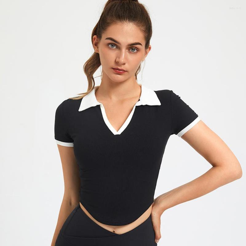 Active Shirts Summer Turn Down Collar Women Fitness Jersey Gym Short Sleeve Yoga Slim Crop Tops Running Workout Elastic T-shirt, Black
Active Shirts Summer Turn Down Collar Women Fitness Jersey Gym Short Sleeve Yoga Slim Crop Tops Running Workout Elastic T-shirt, Black