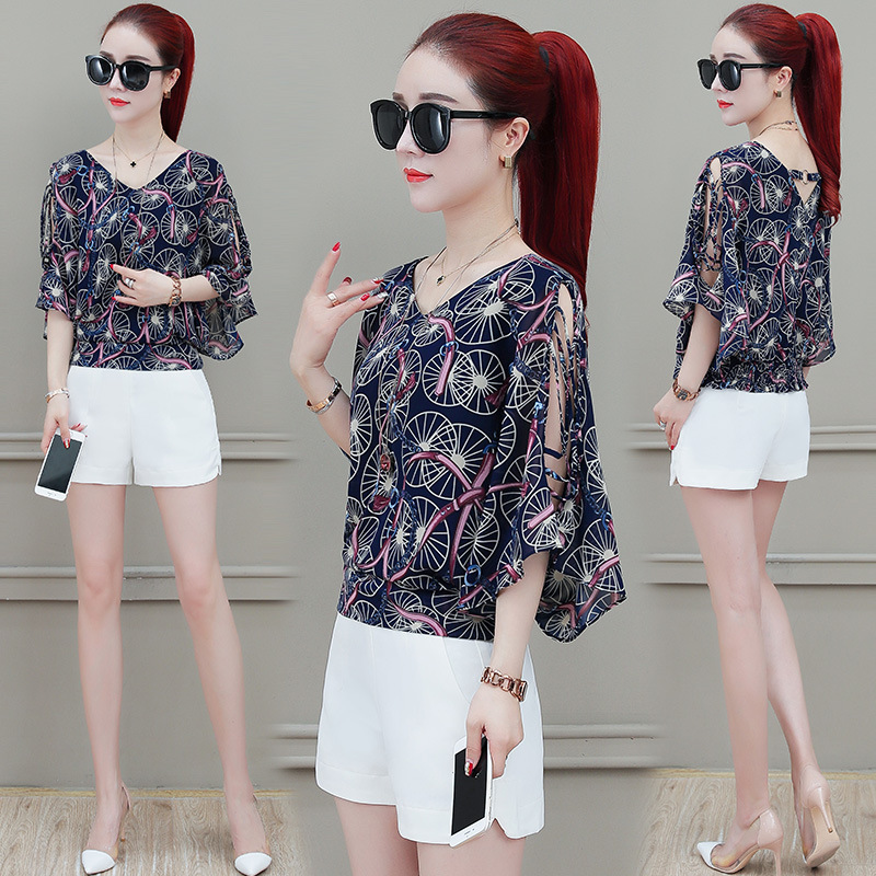 Fragmented Chiffon Shirt Women's Knits Summer Thin Short Sleeve Loose Temperament Top Female V-neck Covering Belly Western Style Woman Small Tees, Purple
Fragmented Chiffon Shirt Women's Knits Summer Thin Short Sleeve Loose Temperament Top Female V-neck Covering Belly Western Style Woman Small Tees, Purple