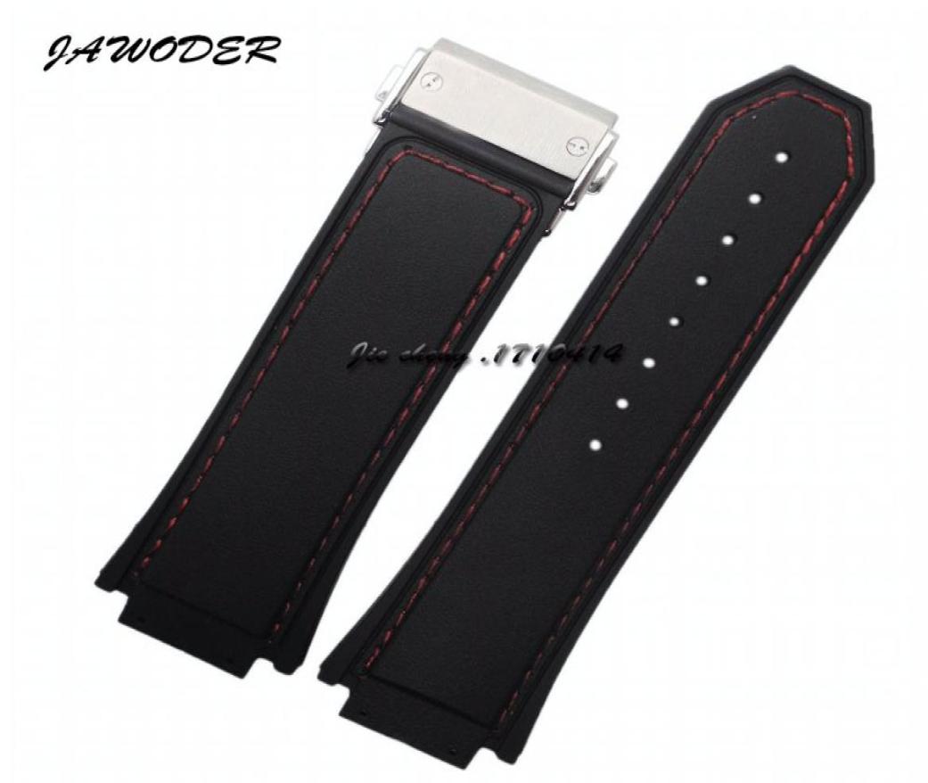 JAWODER Watchband 30 X19mm Men Red Stitched Black Silicone Rubber Watch Band Strap Stainless Steel Deployment Buckle for HUB Big B1854505
JAWODER Watchband 30 X19mm Men Red Stitched Black Silicone Rubber Watch Band Strap Stainless Steel Deployment Buckle for HUB Big B1854505
