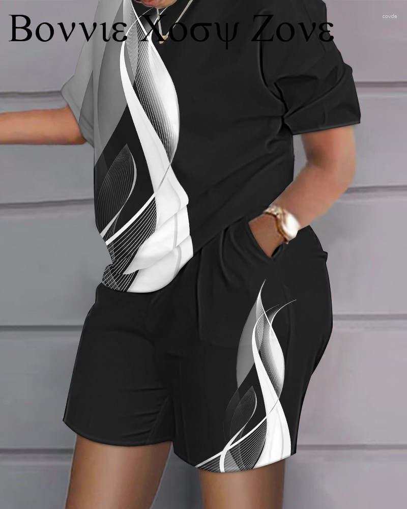 Women's Sleepwear Women Summer Short Sleeve Abstract Print Colorblock Top & Shorts Set
Women's Sleepwear Women Summer Short Sleeve Abstract Print Colorblock Top & Shorts Set