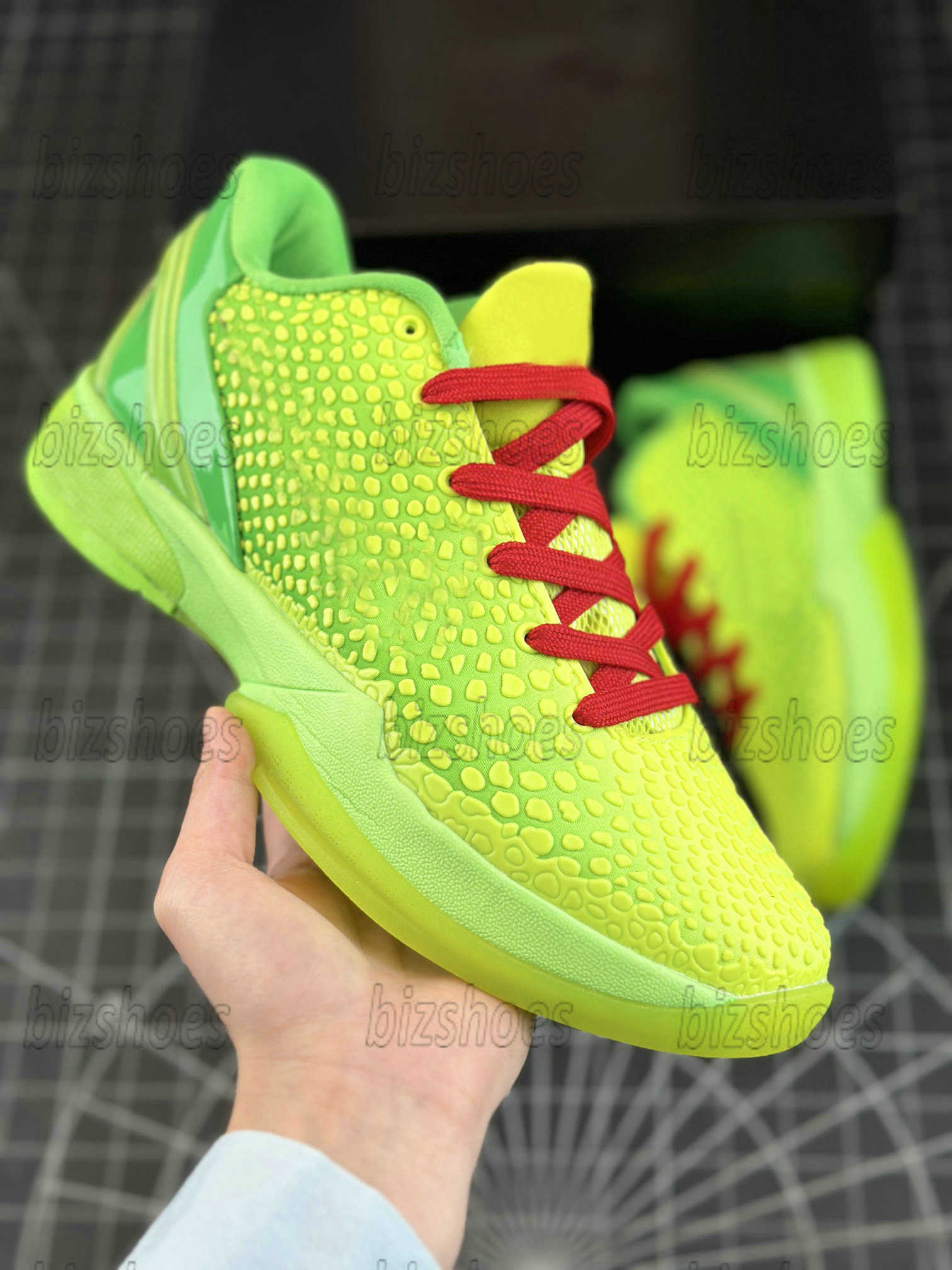 Basketball Shoes Men's Sport Shoe 6 Protro Grinch Mamba Green Apple/Volt-Crimson-Black Man Outdoor Shoes Sports Sneakers, 01
Basketball Shoes Men's Sport Shoe 6 Protro Grinch Mamba Green Apple/Volt-Crimson-Black Man Outdoor Shoes Sports Sneakers, 01