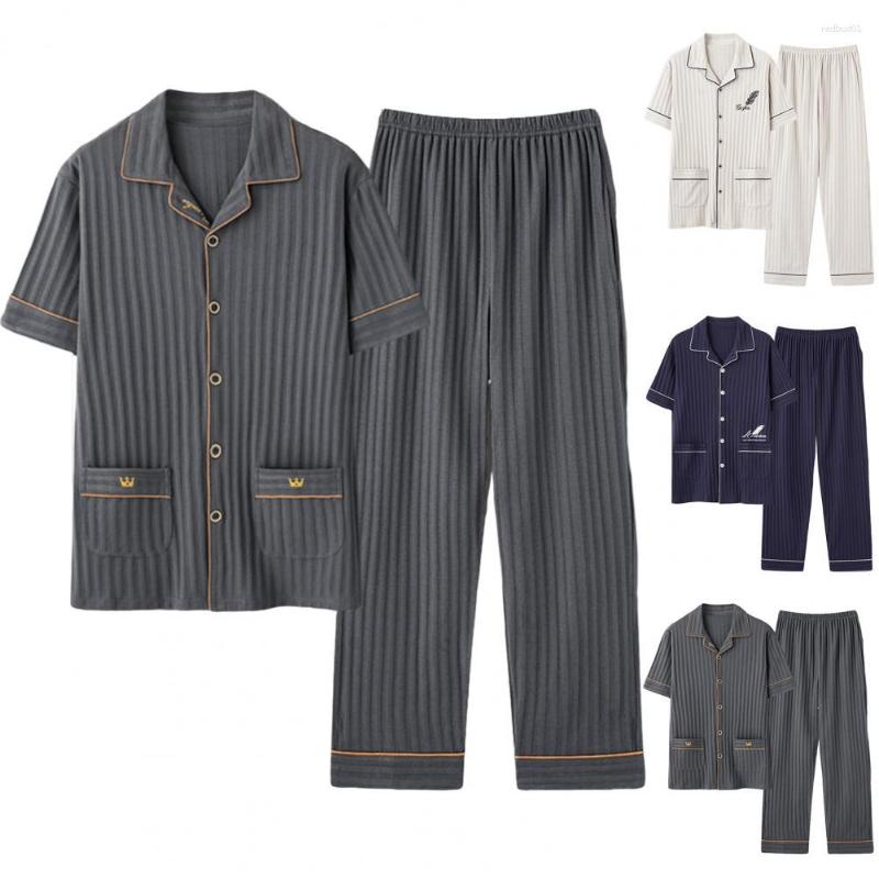 Men's Sleepwear 2Pcs/Set Men Pajama Set Lapel Short Sleeve Pockets Loungewear Buttons Placket Top Pants For Summer, Apricot
Men's Sleepwear 2Pcs/Set Men Pajama Set Lapel Short Sleeve Pockets Loungewear Buttons Placket Top Pants For Summer, Apricot