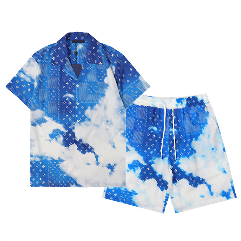 Luxury Designer Shirts Mens Fashion Geometric print bowling shirt Hawaii Floral Casual Shirts Men Slim Fit TShort Sleeve Dress T-Shirt Variety
