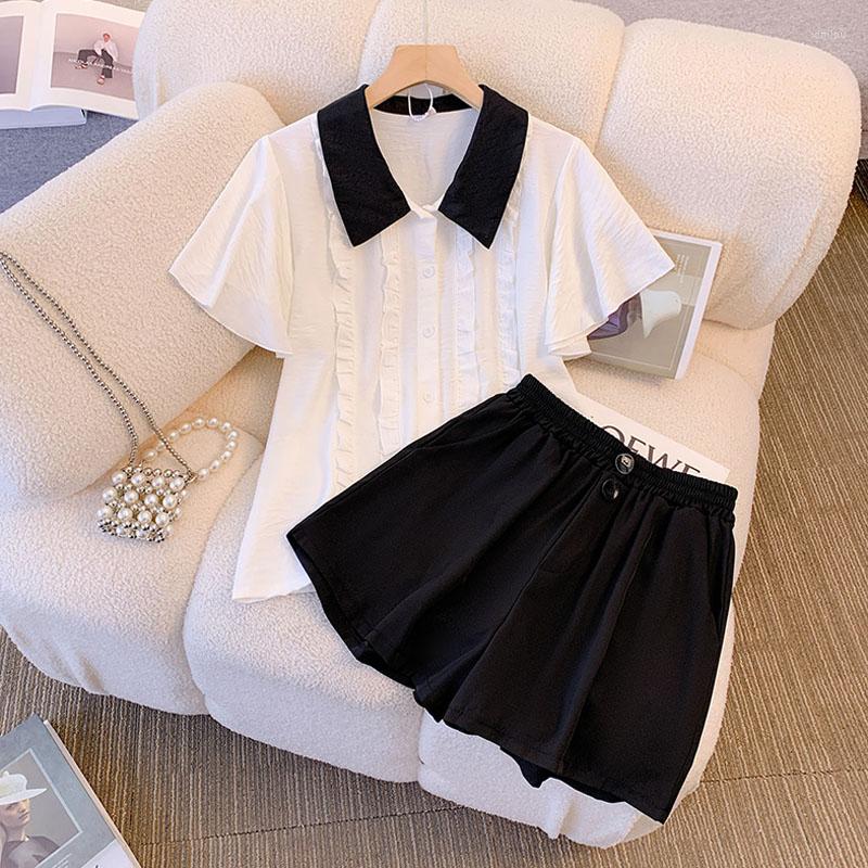 Women's Tracksuits Sports Style Suits Women Summer Korean Short-sleeved Navel Tops And Fashion Wide-leg Shorts Two Piece Sets Casual Womens, White
Women's Tracksuits Sports Style Suits Women Summer Korean Short-sleeved Navel Tops And Fashion Wide-leg Shorts Two Piece Sets Casual Womens, White