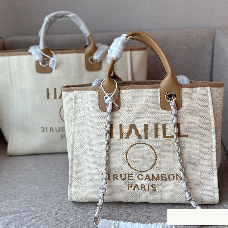 Womens Stripe Canvas Beach Shopping Bags With Top Handle Totes Deauville Clutch With Silver metal Chain Crossbody Shoulder Handbag Big Luggage 33x25cm/38X30CM, Box
Womens Stripe Canvas Beach Shopping Bags With Top Handle Totes Deauville Clutch With Silver metal Chain Crossbody Shoulder Handbag Big Luggage 33x25cm/38X30CM, Box