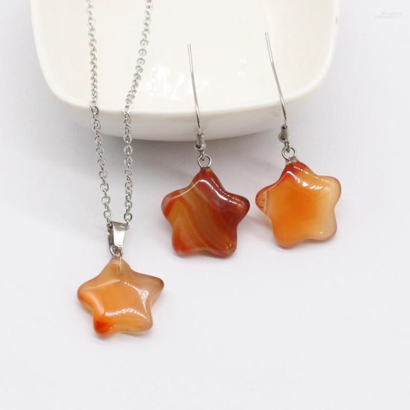 Necklace Earrings Set Star Gemstone Sets Claybank Coloured Glaze Assorted Real Stone Jewelry With Chain GS001, Picture shown
Necklace Earrings Set Star Gemstone Sets Claybank Coloured Glaze Assorted Real Stone Jewelry With Chain GS001, Picture shown